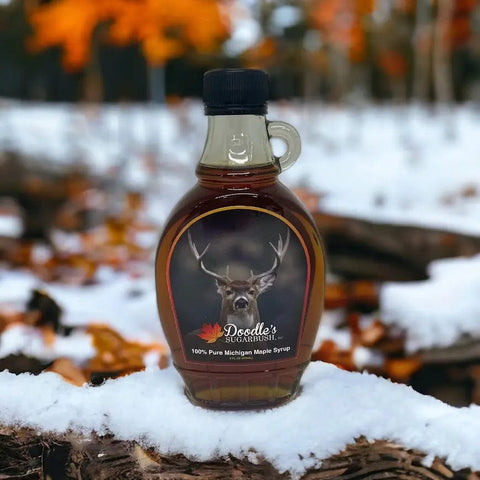 Whitetail Deer Scene (Michigan Maple Syrup - 8 oz Glass)