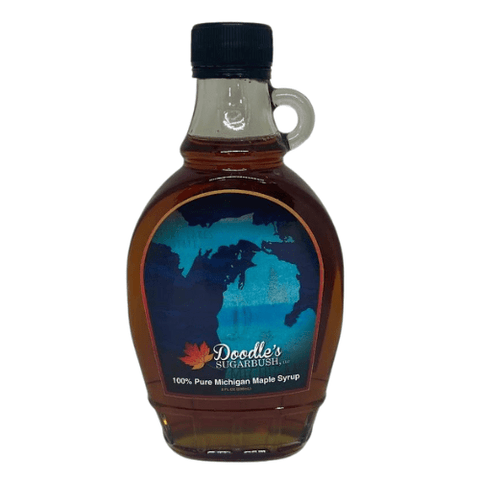 Michigan Map Scene - (Pure Maple Syrup - 8 oz Glass)